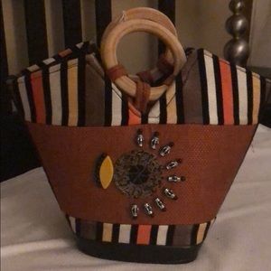 Multi-colored statement bag